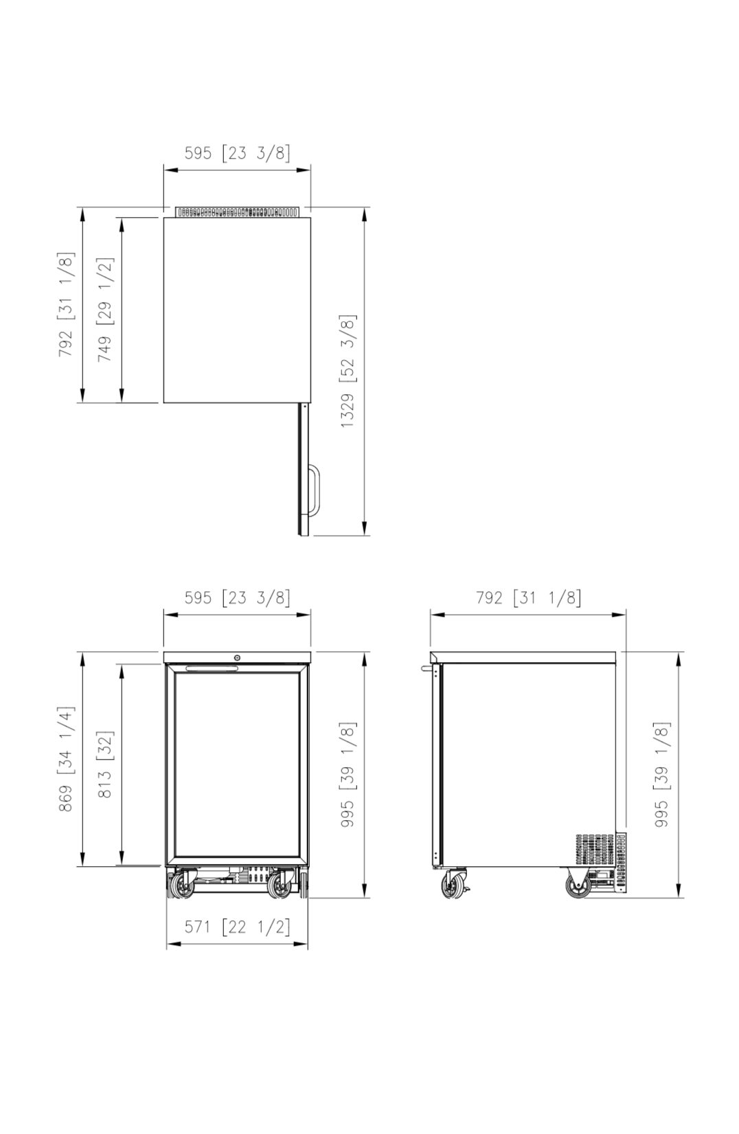 FBB-23BG* GLASS DOOR BLACK BACK BAR CHILLER