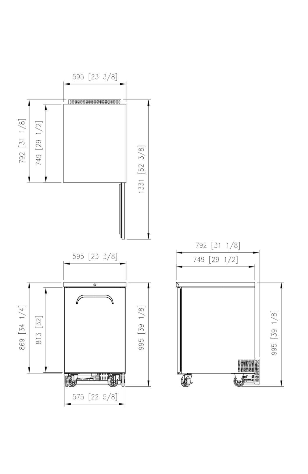 FBB-23B* SOLID DOOR BLACK BACK BAR CHILLER