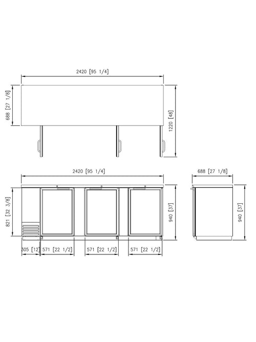 FBB-95BG* GLASS DOOR BLACK BACK BAR CHILLER