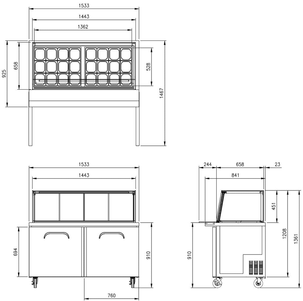 FMU-60GC Glass Canopy Sandwich & Noodle Bar