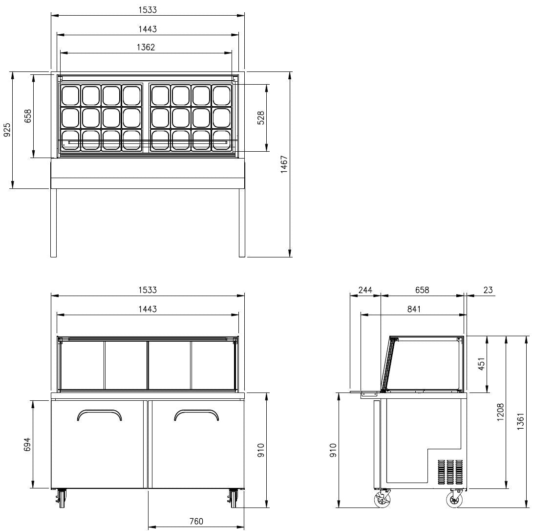 FMU-60GC Glass Canopy Sandwich & Noodle Bar