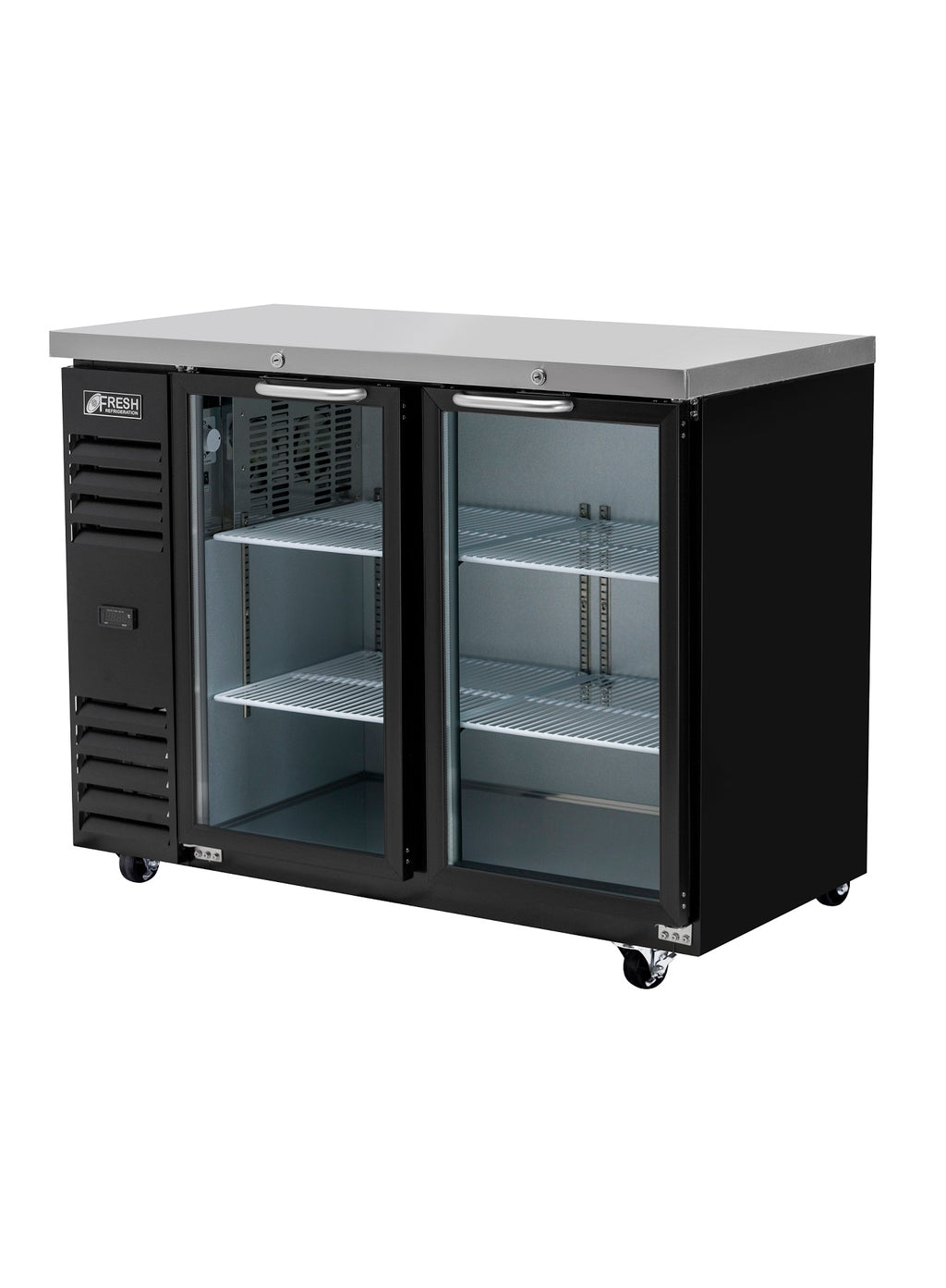 FNB-48BG GLASS DOOR BLACK BACK BAR CHILLER