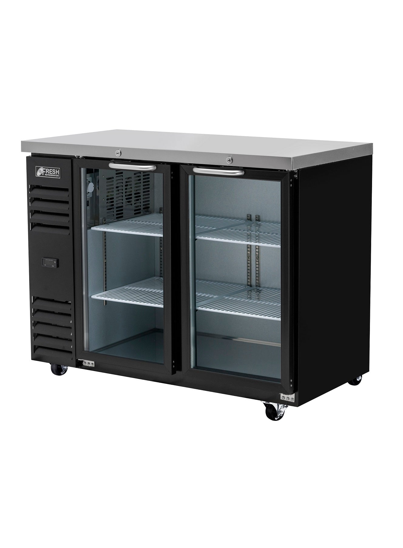 FNB-48BG GLASS DOOR BLACK BACK BAR CHILLER