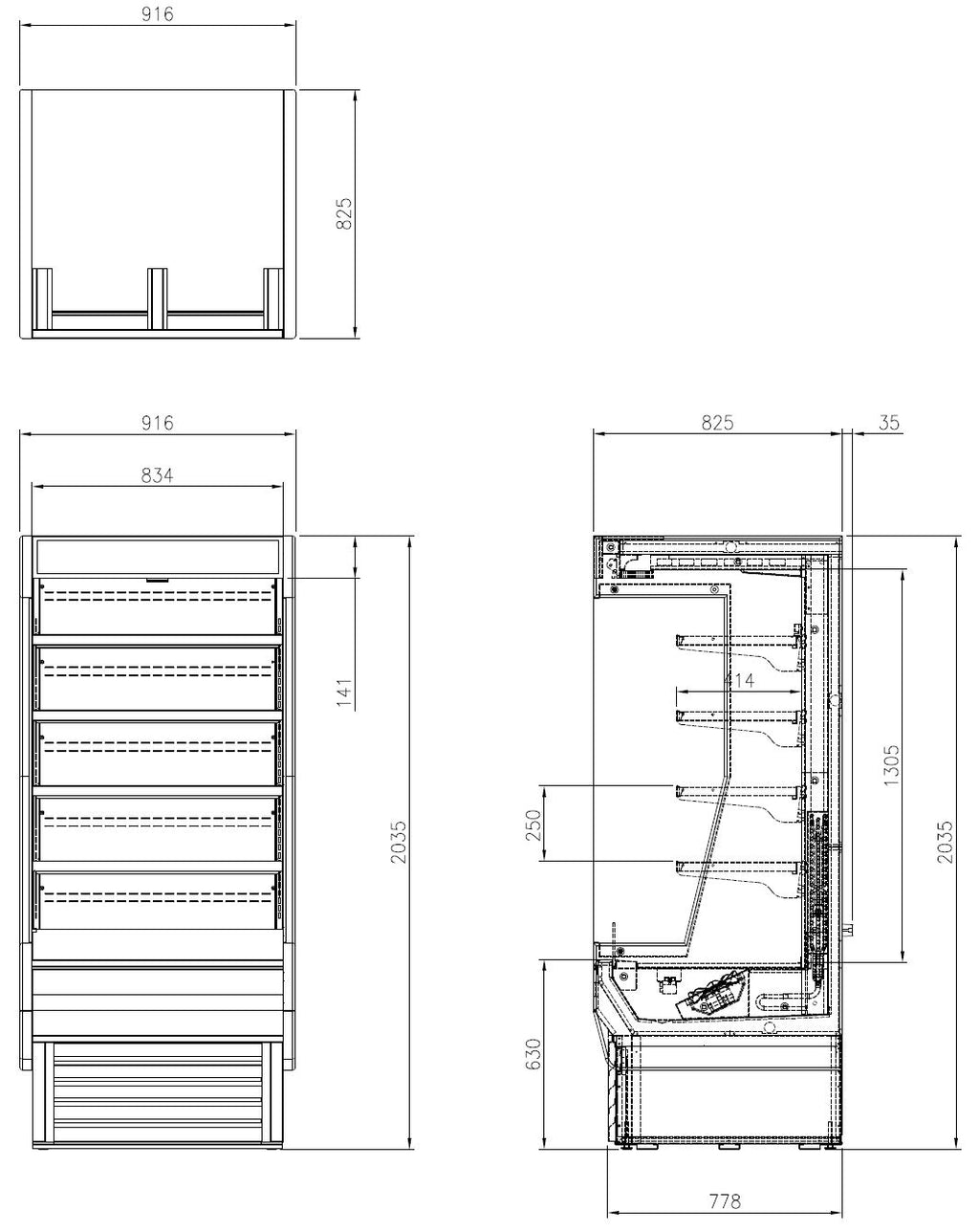FOD-36VG* FULL HIGH OPEN MULTIDECK DISPLAY FRIDGE