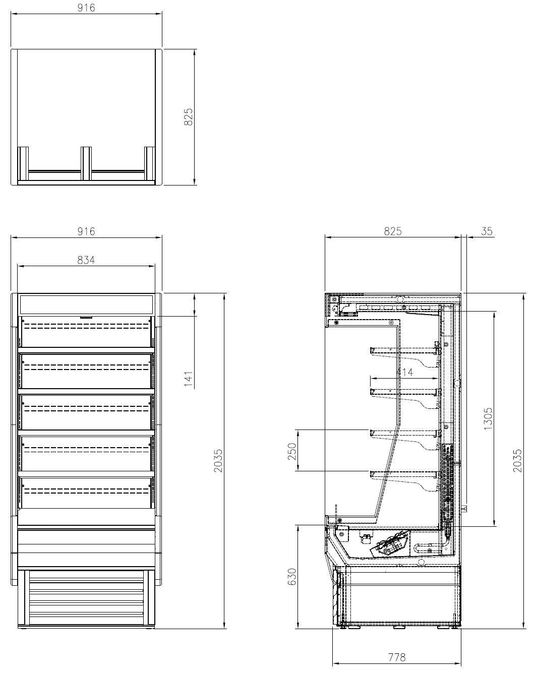 FOD-36VG* FULL HIGH OPEN MULTIDECK DISPLAY FRIDGE
