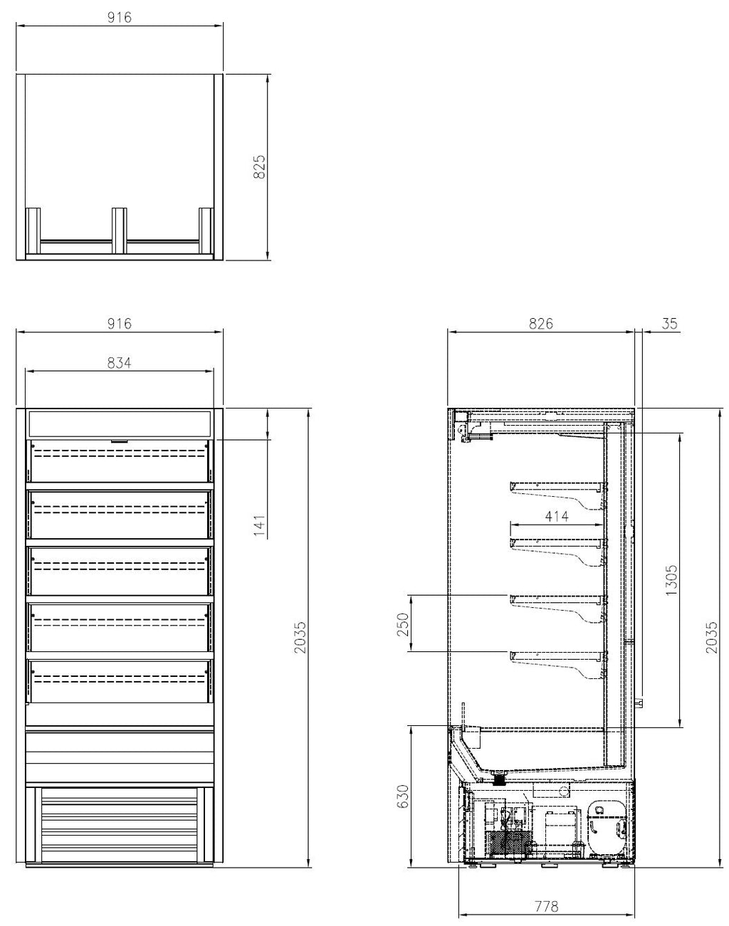 FOD-36VS* FULL HIGH OPEN MULTIDECK DISPLAY FRIDGE