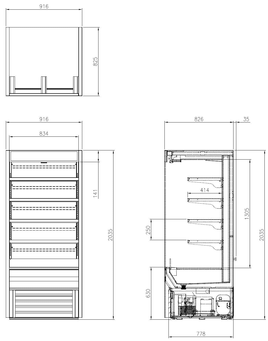 FOD-36VS* FULL HIGH OPEN MULTIDECK DISPLAY FRIDGE