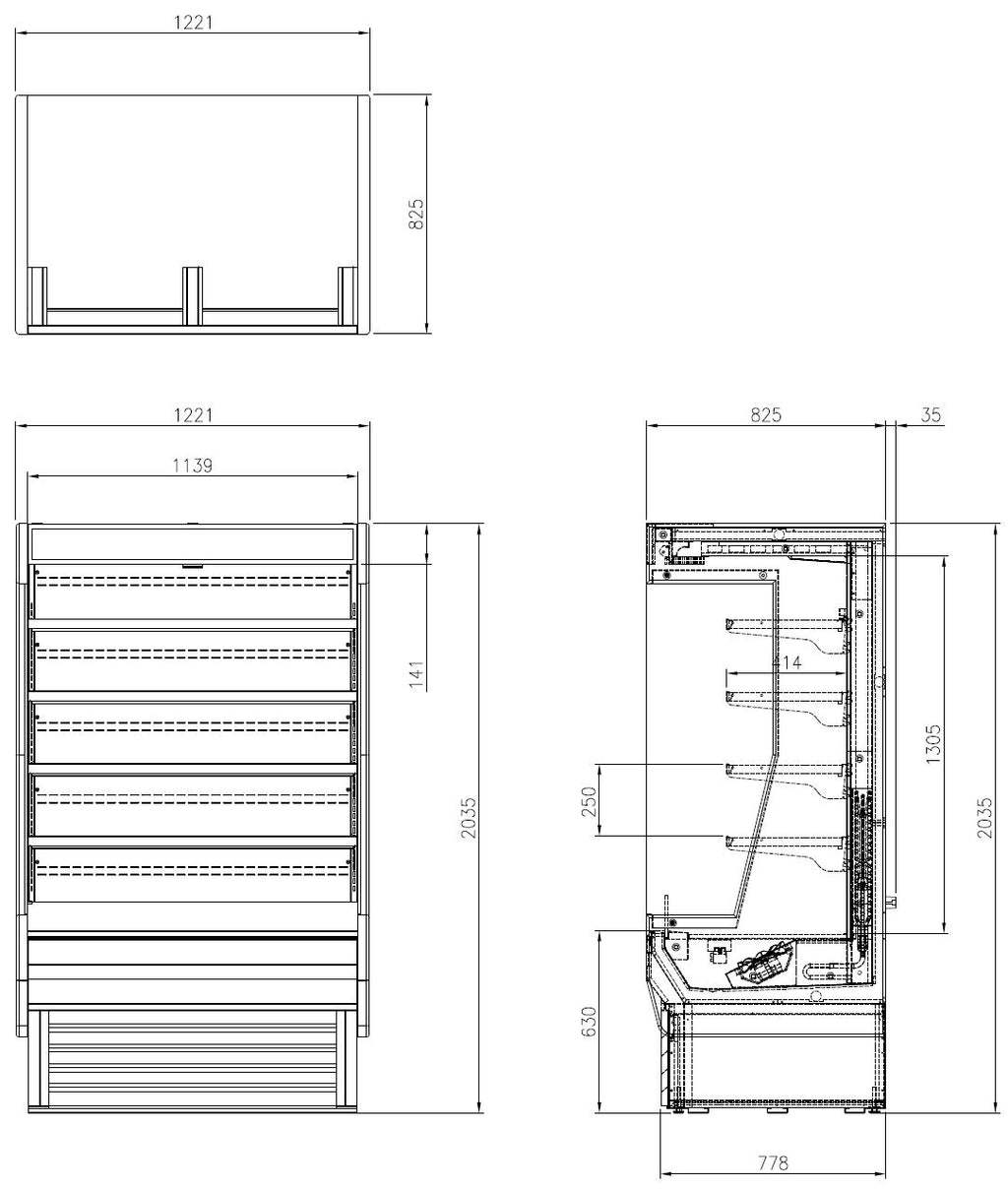 FOD-48VG FULL HIGH OPEN MULTIDECK DISPLAY FRIDGE