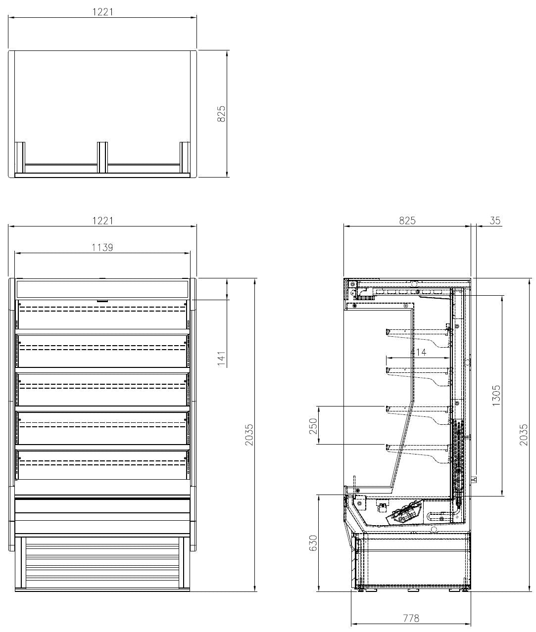 FOD-48VG FULL HIGH OPEN MULTIDECK DISPLAY FRIDGE