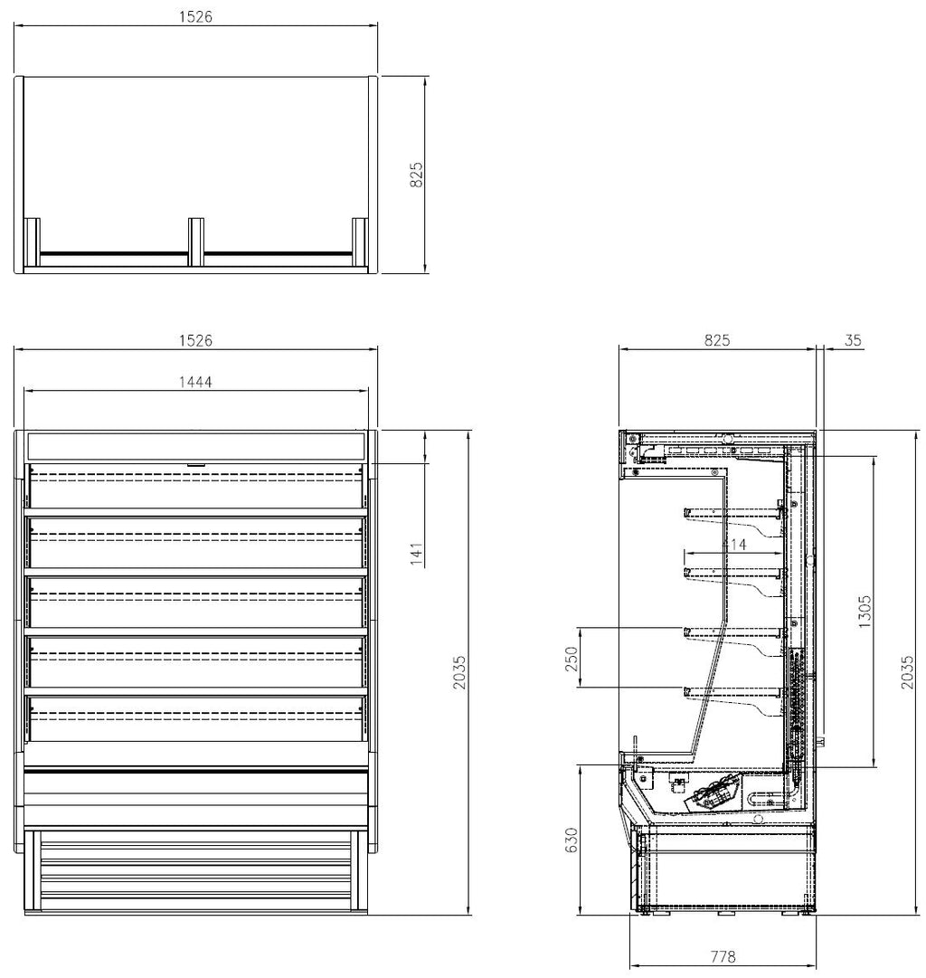FOD-60VG FULL HIGH OPEN MULTIDECK DISPLAY FRIDGE