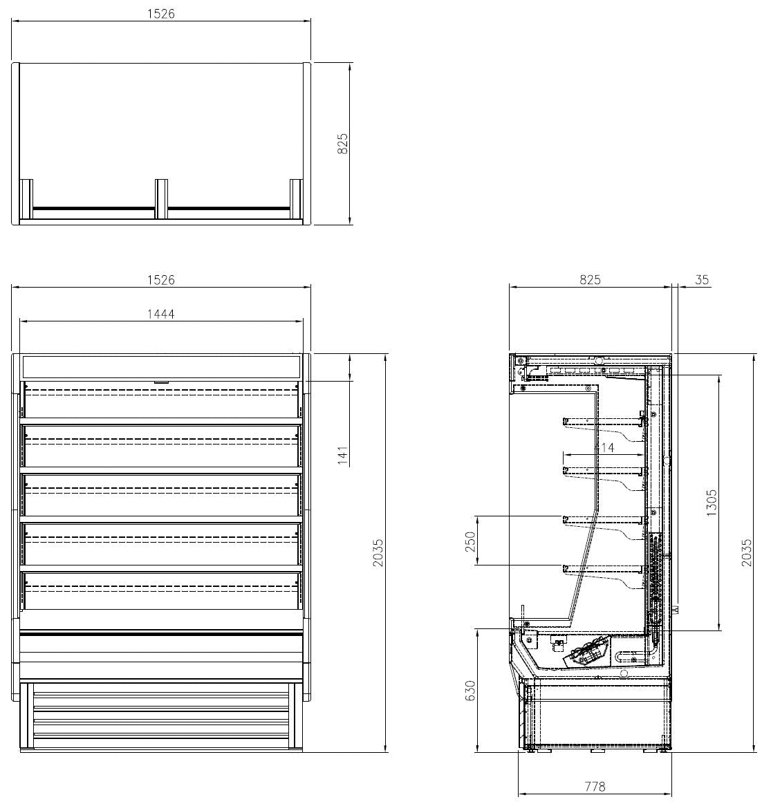 FOD-60VG FULL HIGH OPEN MULTIDECK DISPLAY FRIDGE