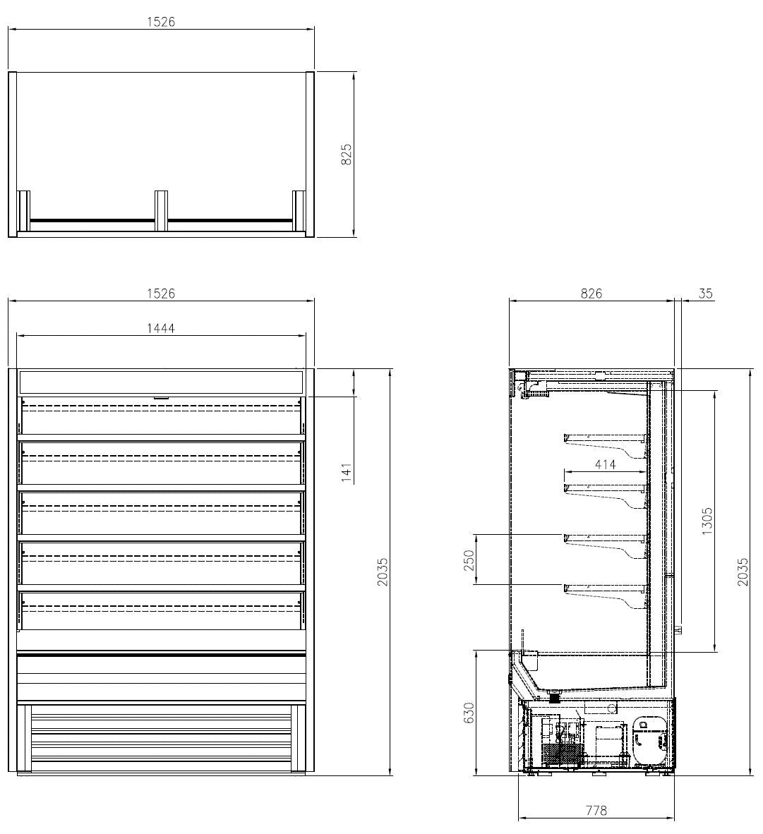 FOD-60VS FULL HIGH OPEN MULTIDECK DISPLAY FRIDGE