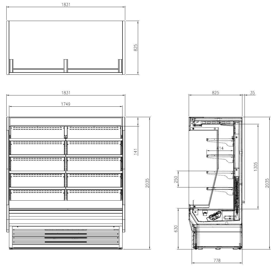 FOD-72VG FULL HIGH OPEN MULTIDECK DISPLAY FRIDGE