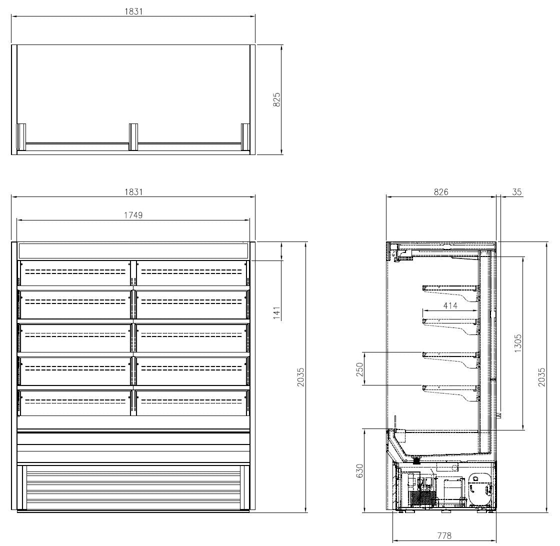 FOD-72VS FULL HIGH OPEN MULTIDECK DISPLAY FRIDGE