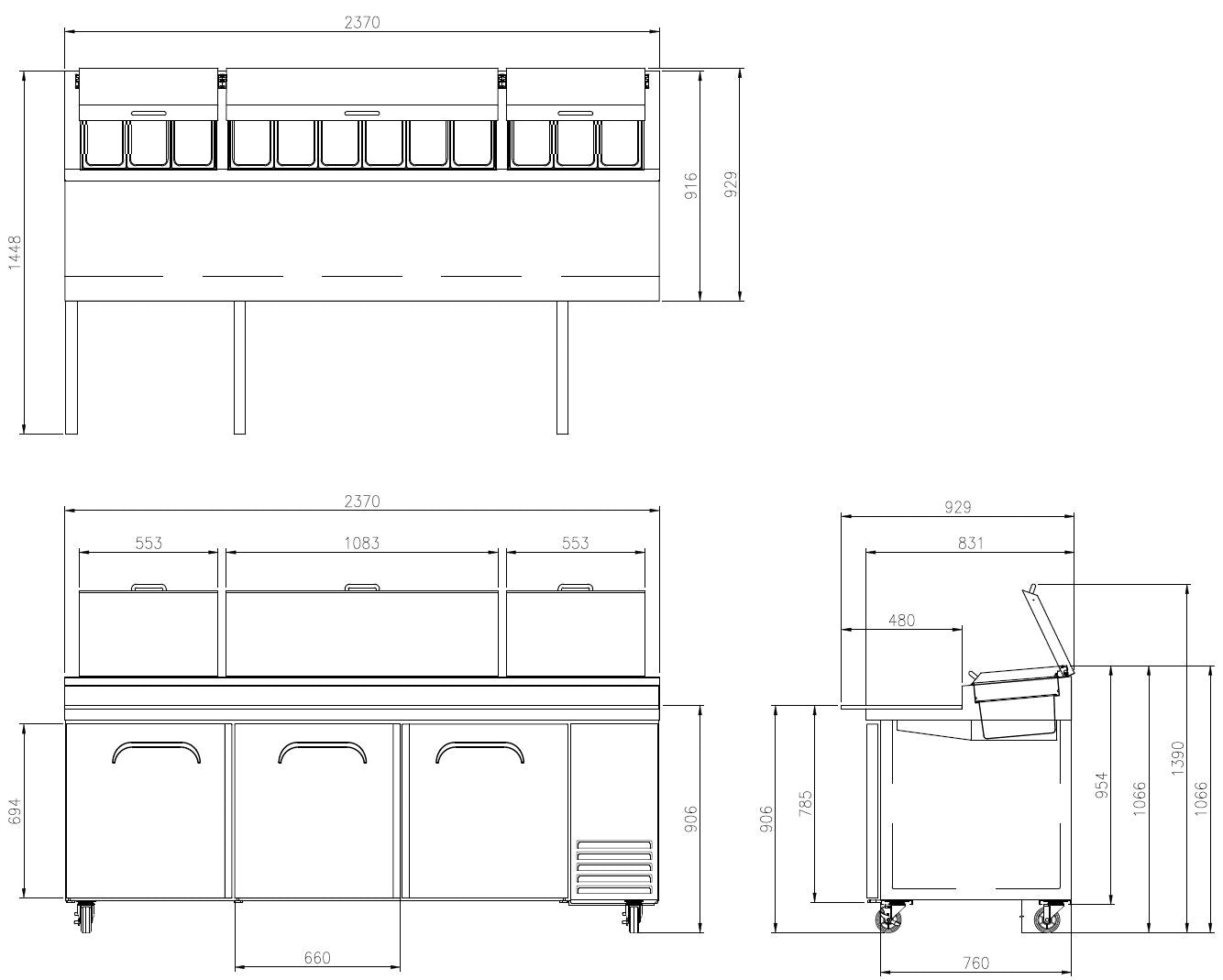 FPT-93 Mega Deep Pizza Prep Table