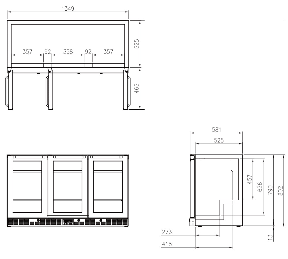 FSB-1350R STAINLESS STEEL BACK BAR CHILLER