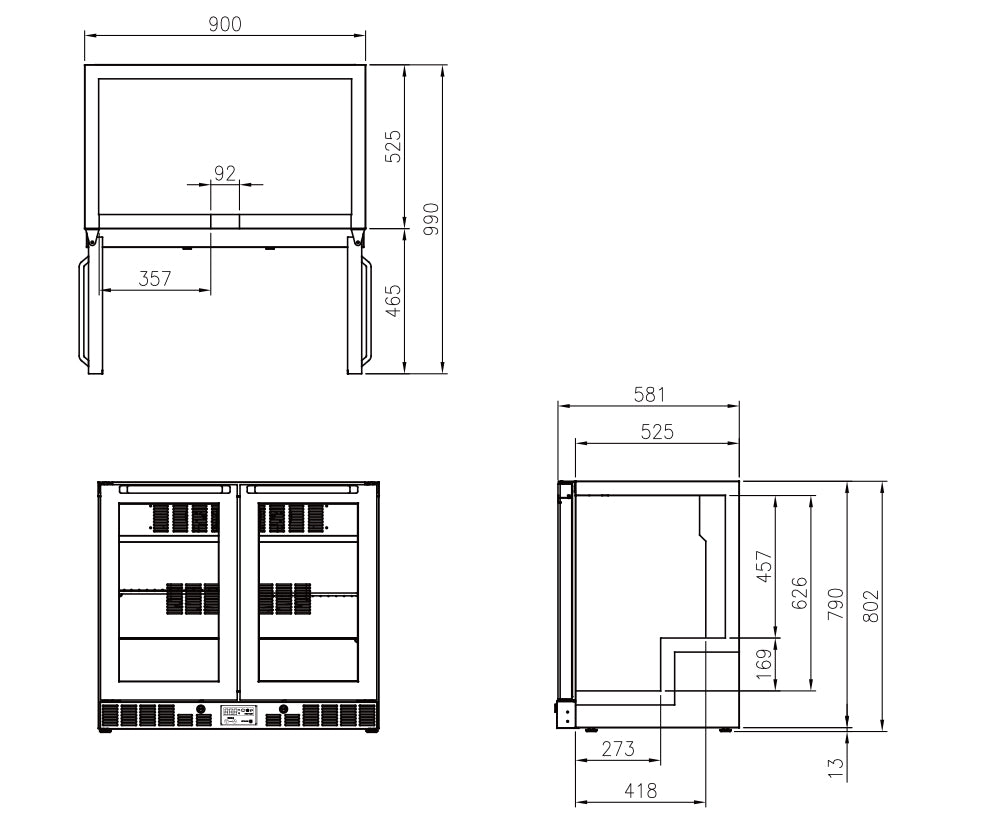 FSB-900R STAINLESS STEEL BACK BAR CHILLER