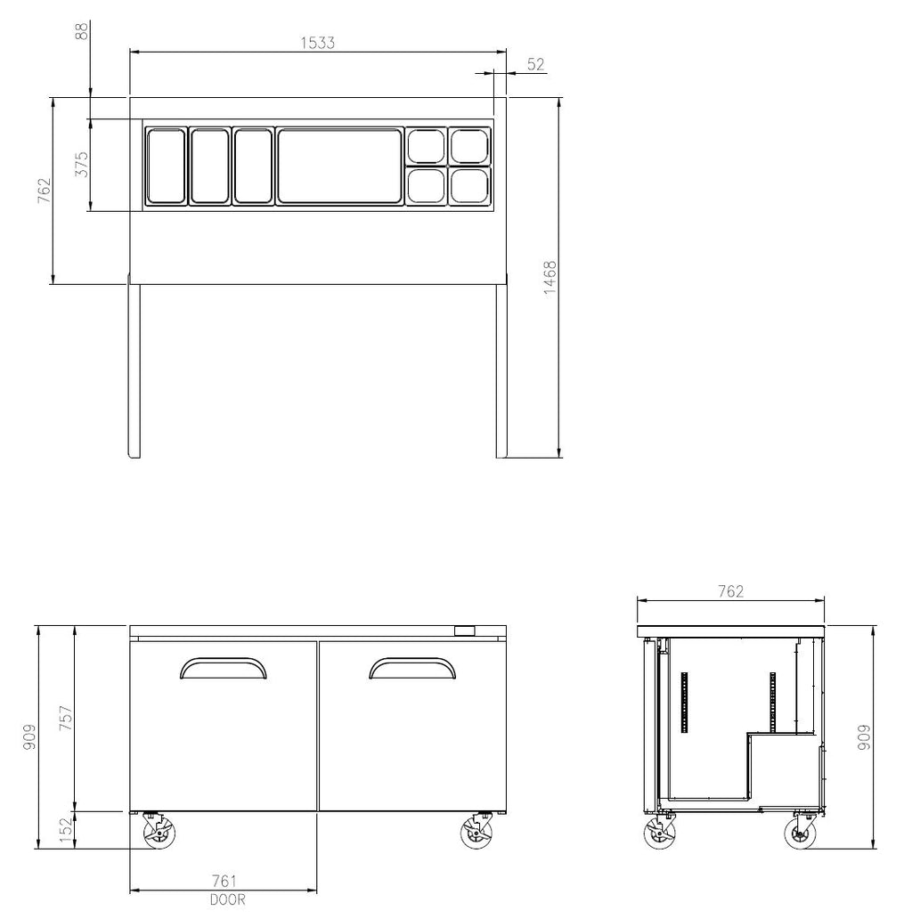 FST-60 Sliding lids over blown air well