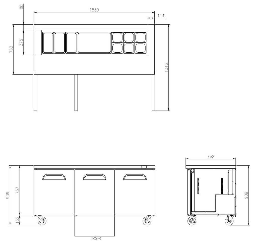 FST-72 Sliding lids over blown air well