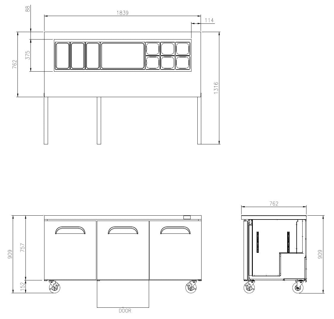 FST-72 Sliding lids over blown air well