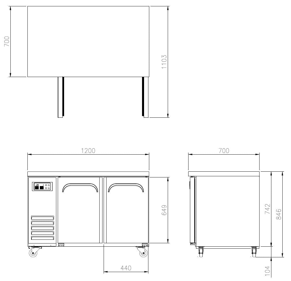 FT-1200RF Dual Temp Underbench