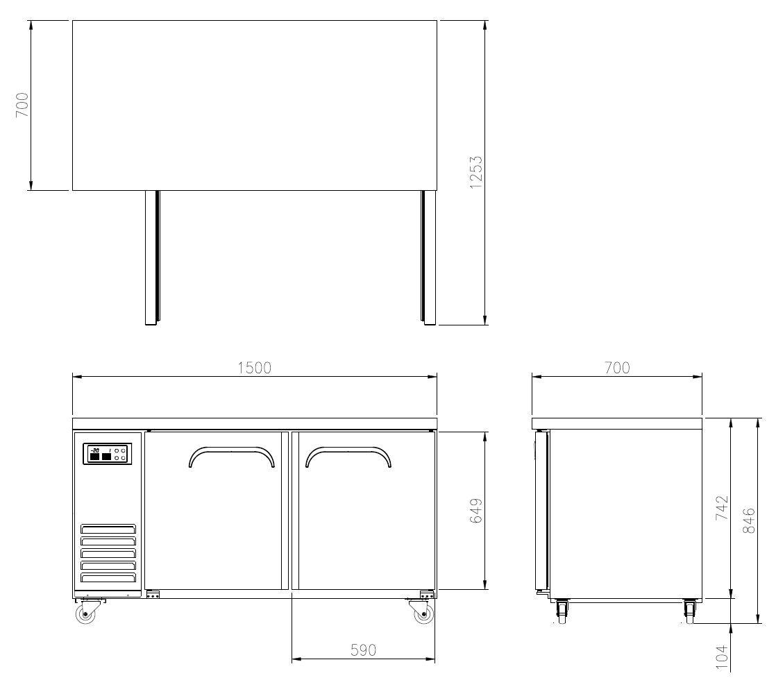 FT-1500RF Dual Temp Underbench