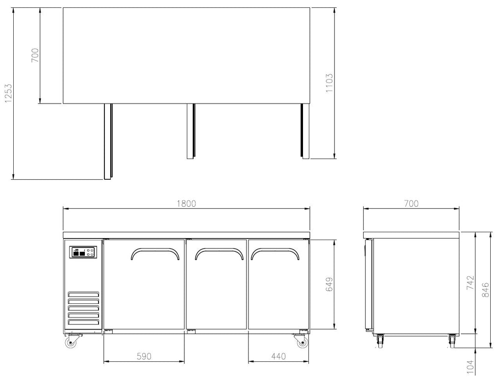 FT-1800RF Dual Temp Underbench