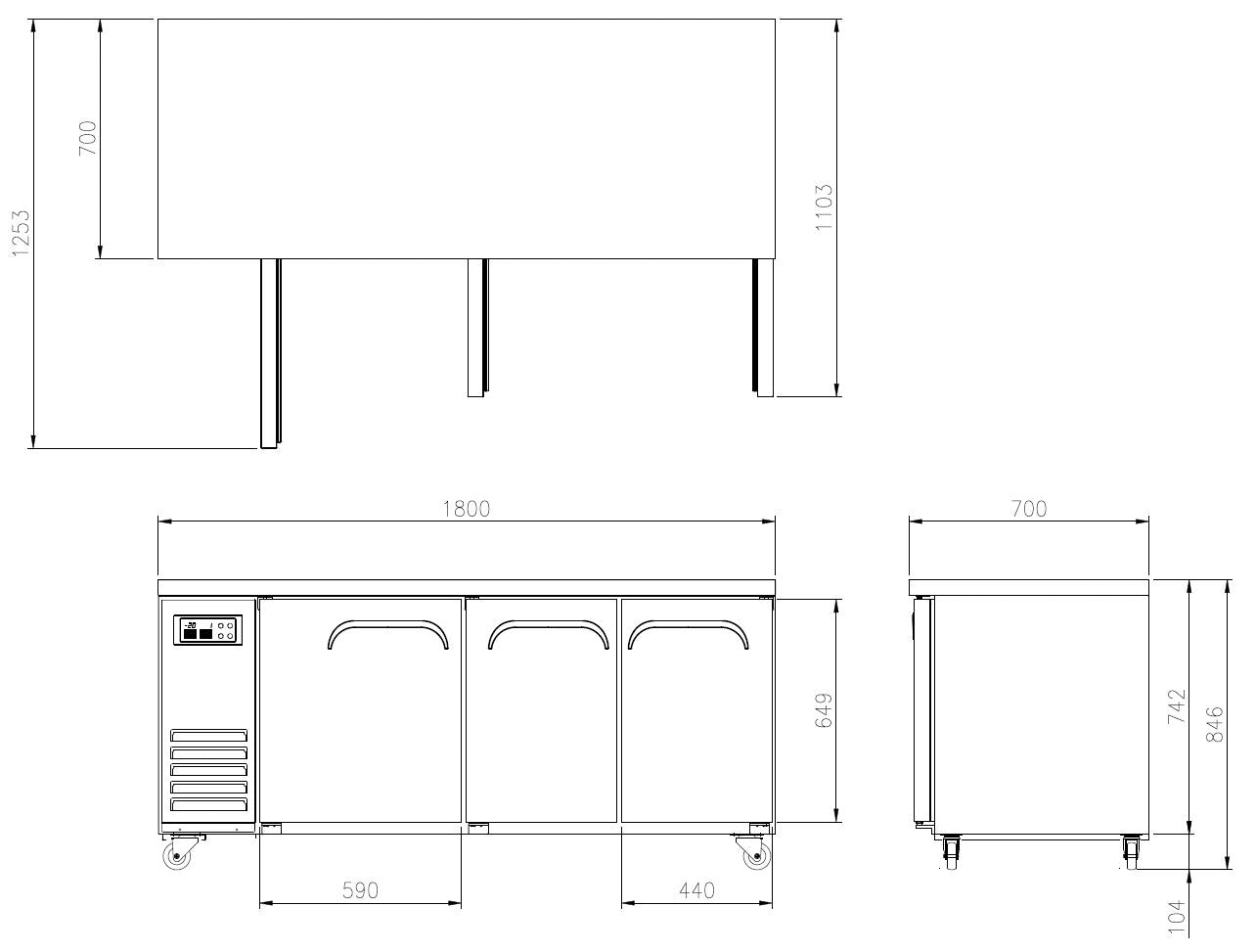 FT-1800RF Dual Temp Underbench