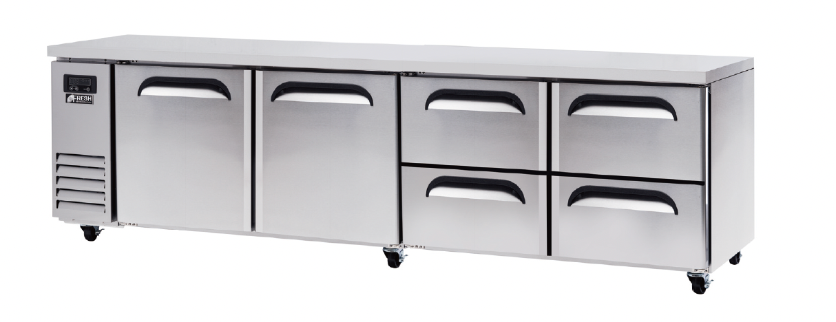 FT-2400R-D4* 2 DOORS AND 4 DRAWERS BENCH FRIDGE
