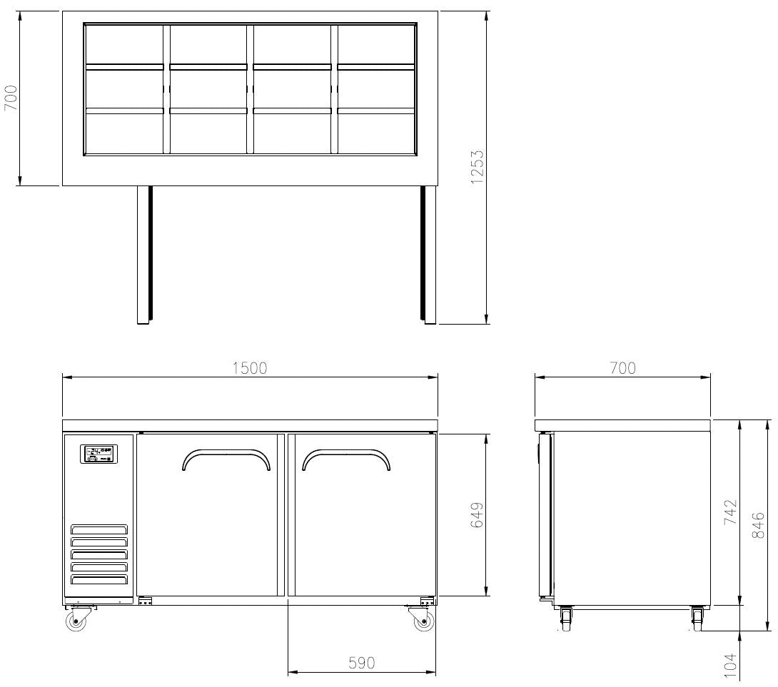 FTTB-1500R Salad Buffet Fridge