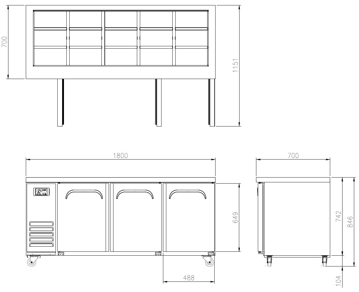 FTTB-1800R Salad Buffet Fridge