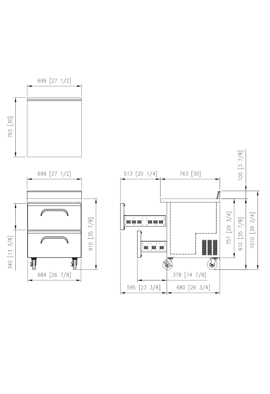 FWR-28-D2 Worktop Refrigerator Drawer with Splashback