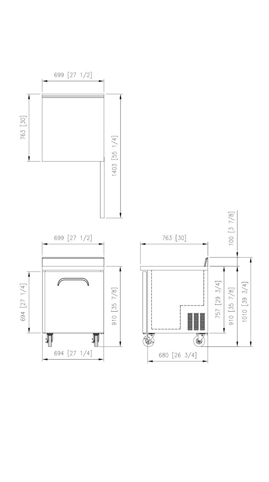 FWR-28 Worktop Refrigerator with Splashback