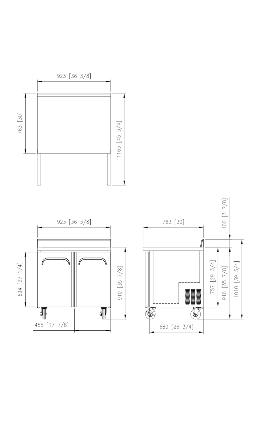 FWR-36 Worktop Refrigerator with Splashback