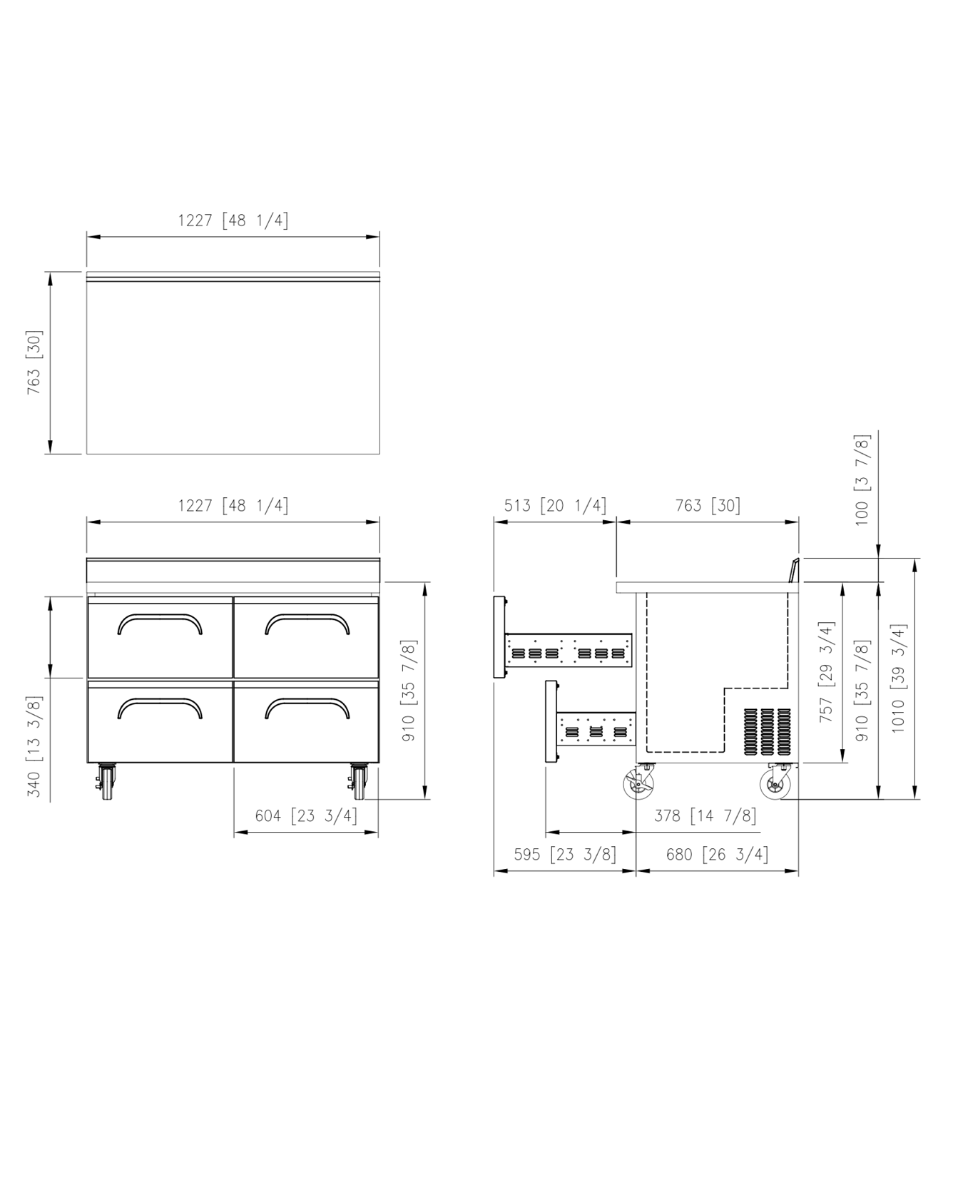 FWR-48-D4 Worktop Refrigerator Drawer with Splashback