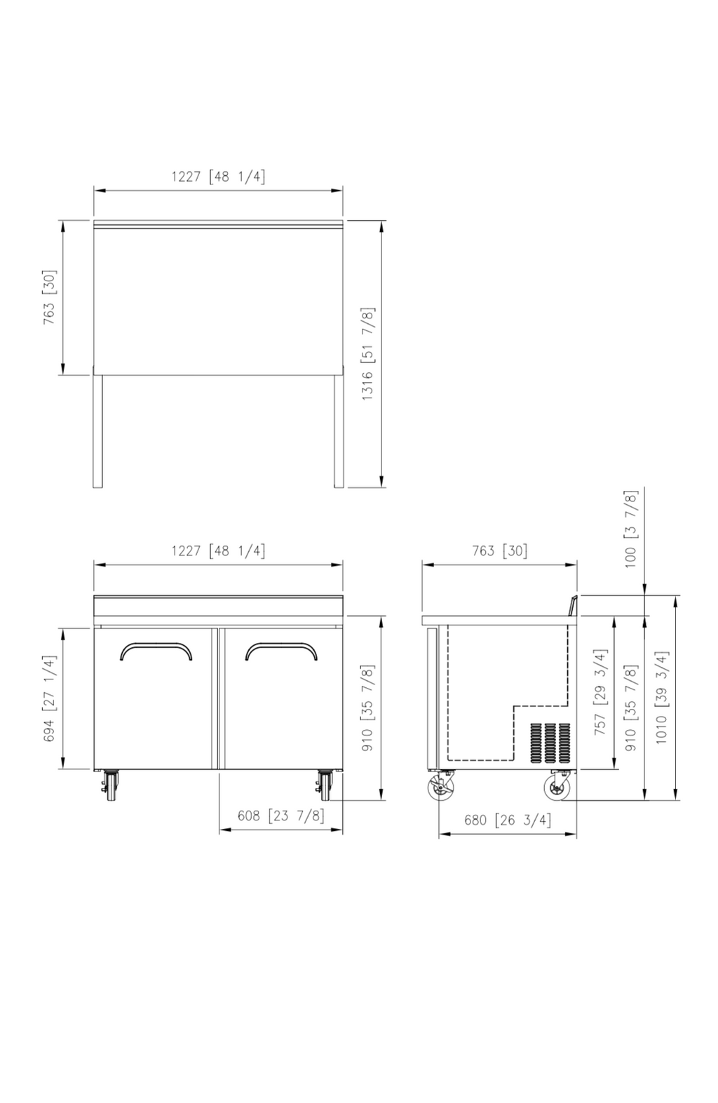 FWR-48 Worktop Refrigerator with Splashback