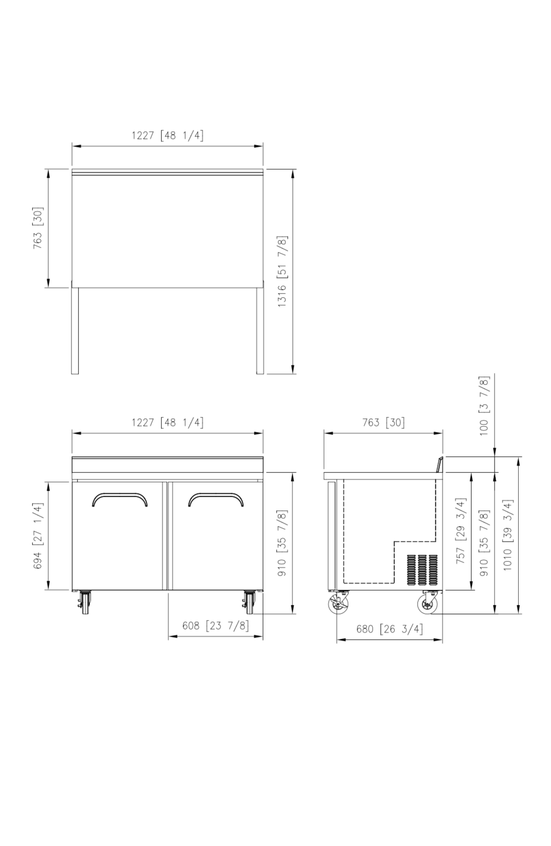 FWR-48 Worktop Refrigerator with Splashback