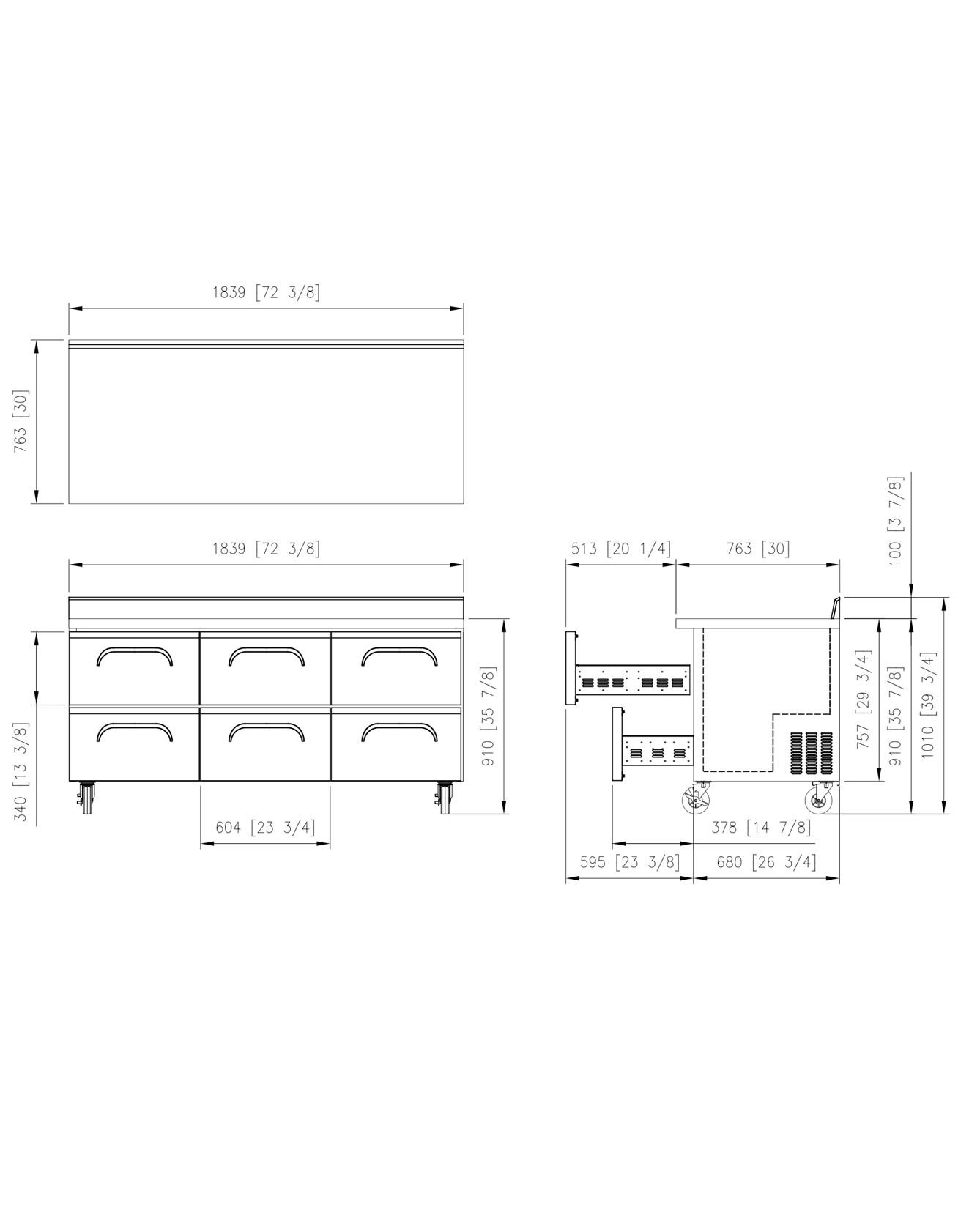 FWR-72-D6 Worktop Refrigerator Drawer with Splashback